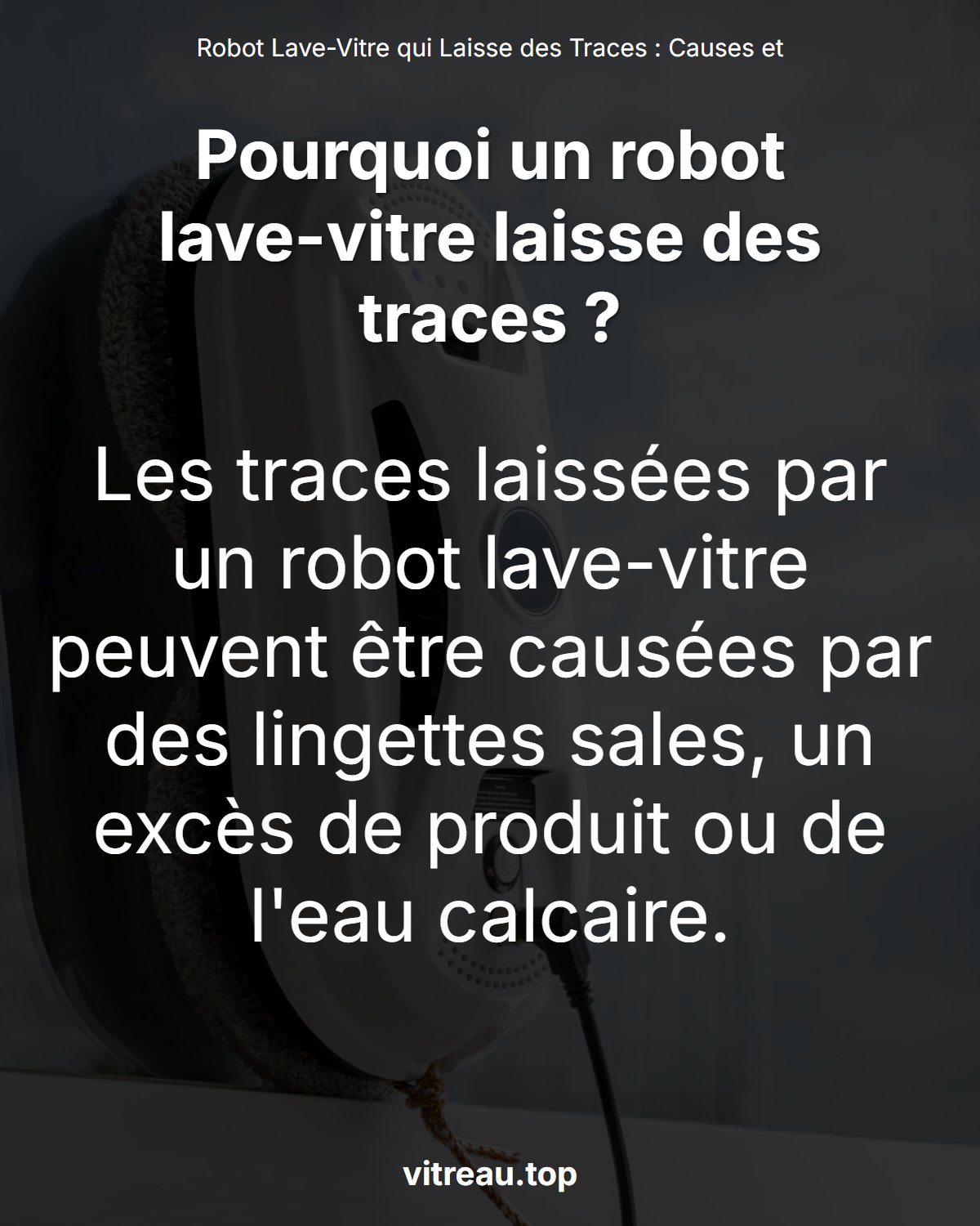 Robot Lave-Vitre qui Laisse des Traces : Causes et Solutions